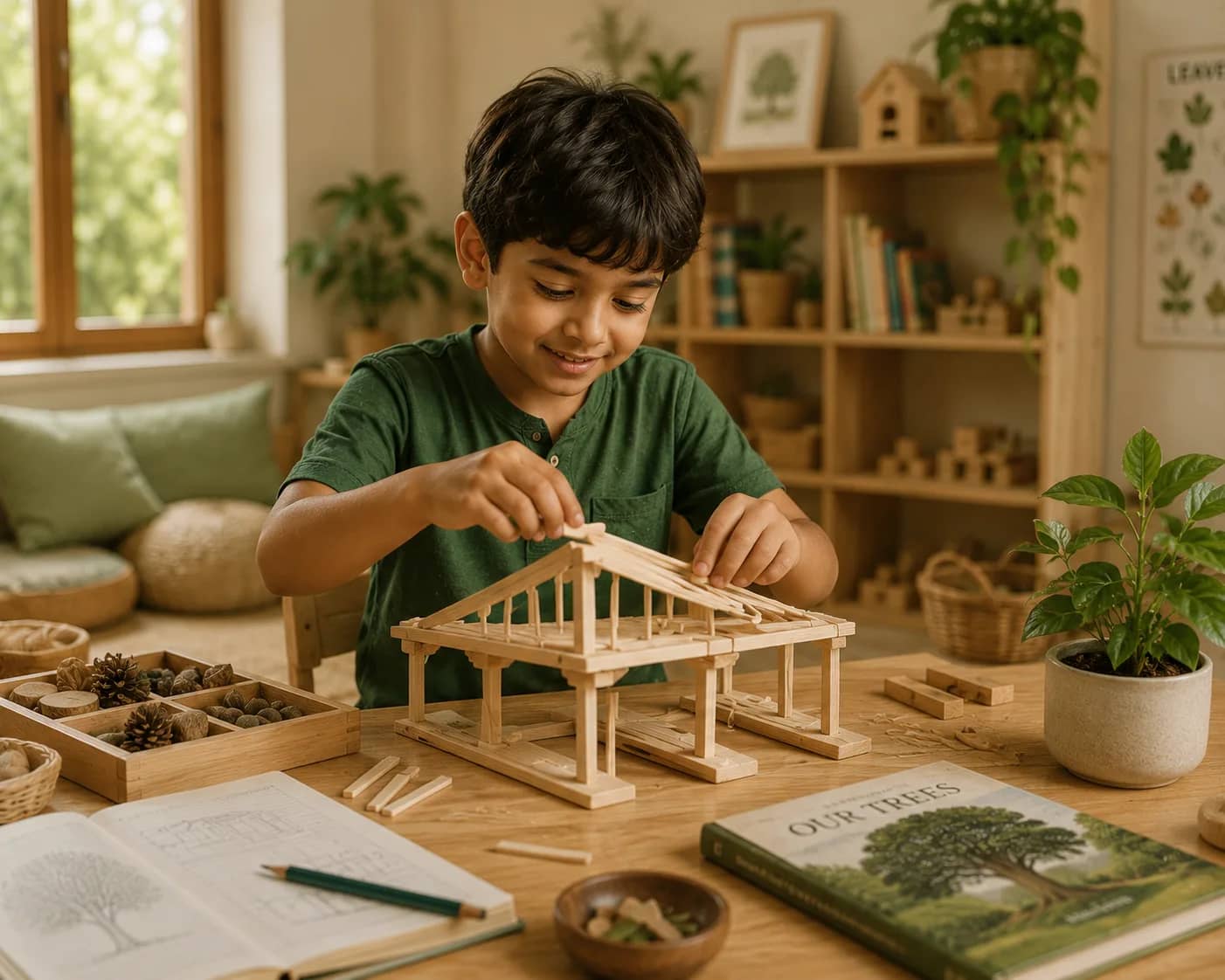 A child making something with their hands.